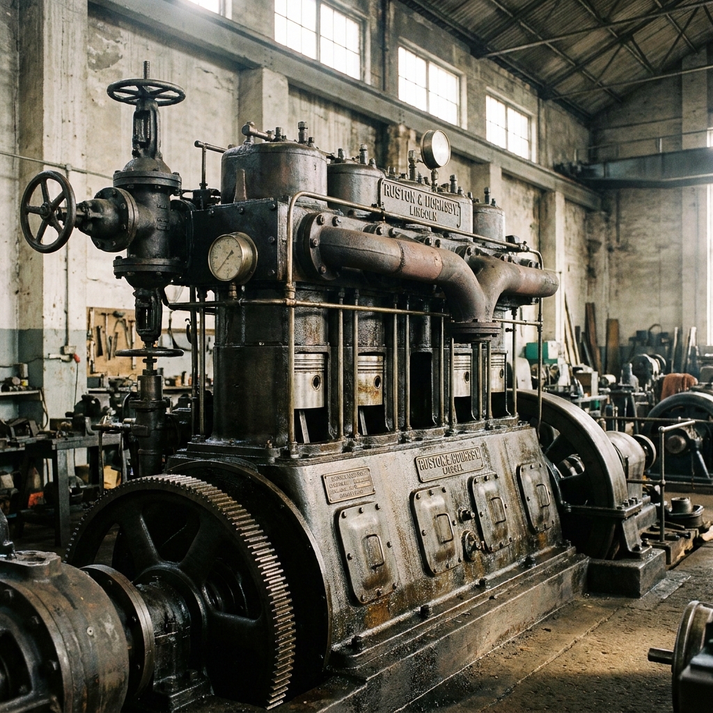 diesel motor vibriert in einer fabrik