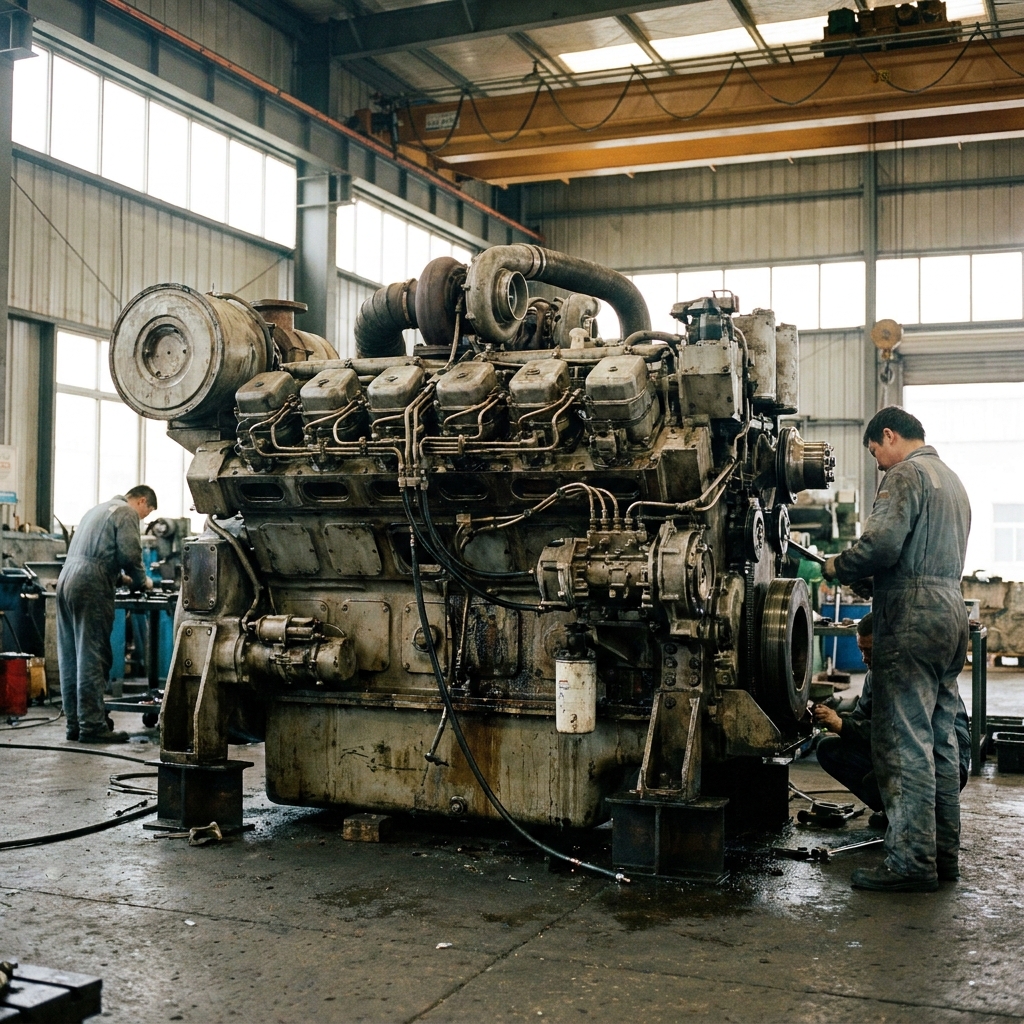 dieselmotor vibriert in halle