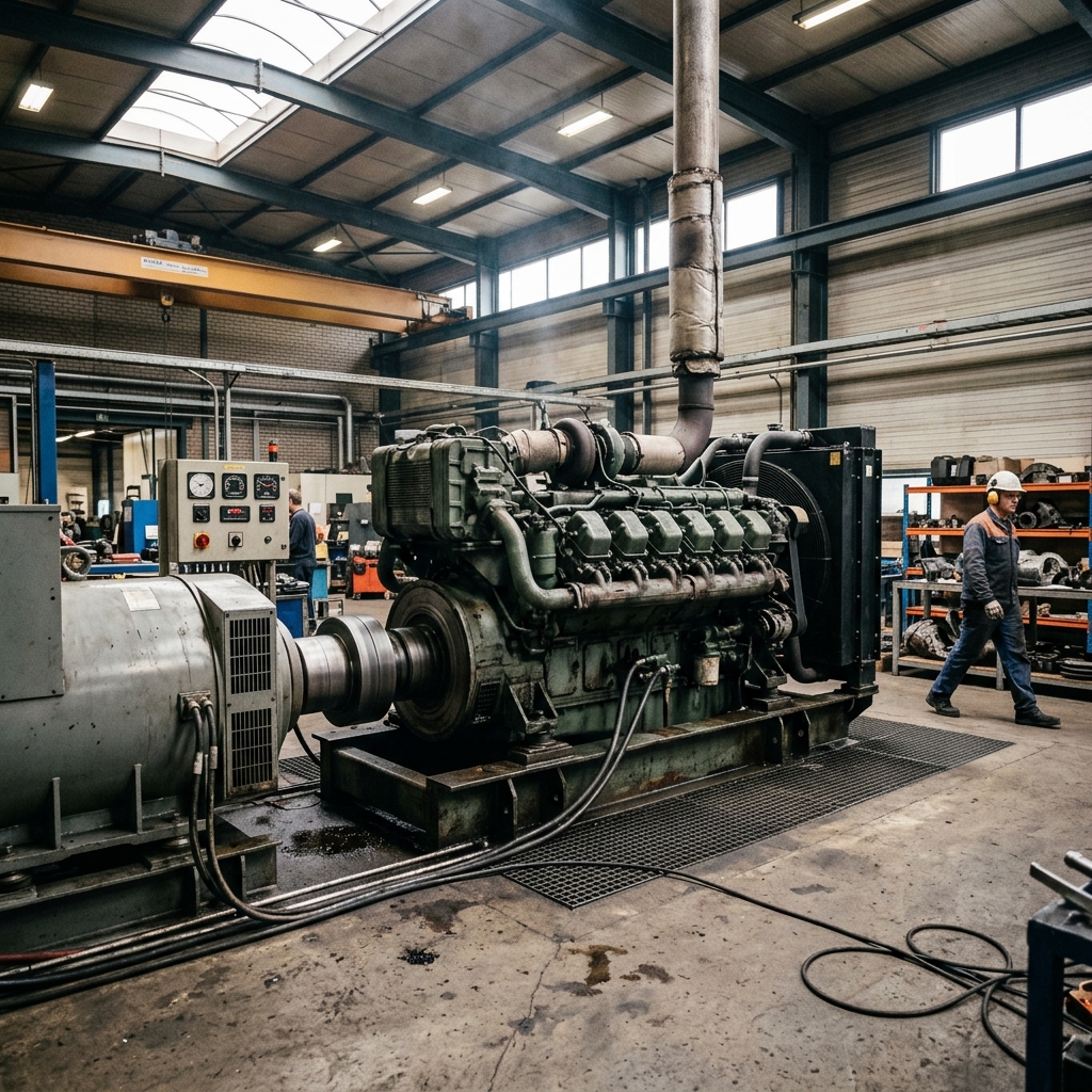schwarzer dieselmotor